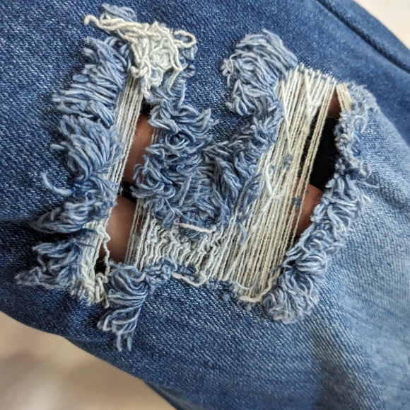 Wax Jean collection Women Mom Stretch blue distressed Jeans Size 7/28 - Picture 9 of 11